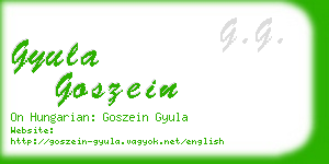 gyula goszein business card